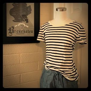 Jcrew factory striped shirt sleeve sweater